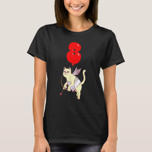 Leuke engel kat 8e verjaardag Kinder ballonfeest T-shirt