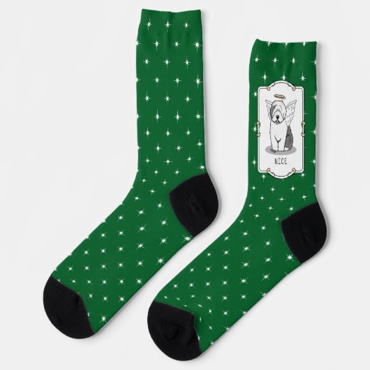 Leuke engel Oud-Engelse herder (grijs 1) - Schatti Sokken (Links)