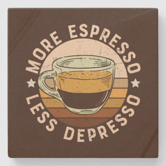 Leuke espresso woordkunst stenen onderzetter (Voorkant)