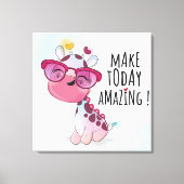 Leuke esthetiek - Baby Giraffe Inspirerend quote Canvas Afdruk (Voorkant)