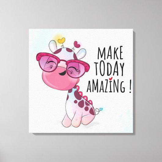 Leuke esthetiek - Baby Giraffe Inspirerend quote Canvas Afdruk (Voorkant)