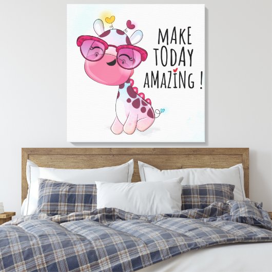 Leuke esthetiek - Baby Giraffe Inspirerend quote Canvas Afdruk (Insitu (Slaapkamer))
