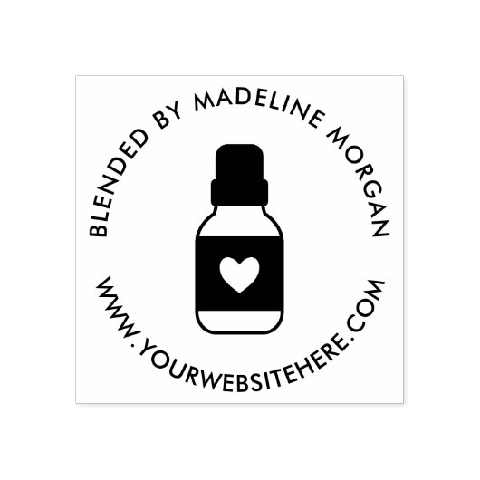 Leuke etherische oliën fles Voeg naam toe Rubberstempel (Afrduk)