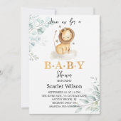 Leuke Eucalipt Lion King Baby shower Invitation Kaart (Voorkant)