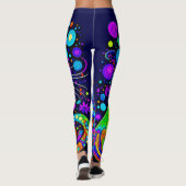 Leuke excentrieke komische kat all-over-print Legg Leggings (Achterkant)
