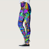 Leuke excentrieke komische kat all-over-print Legg Leggings (Links)