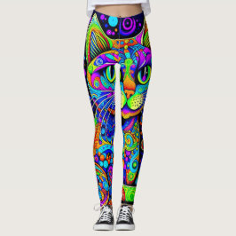 Leuke excentrieke komische kat all-over-print Legg Leggings