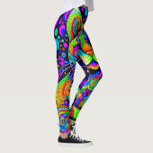 Leuke excentrieke komische kat all-over-print Legg Leggings (Rechts)