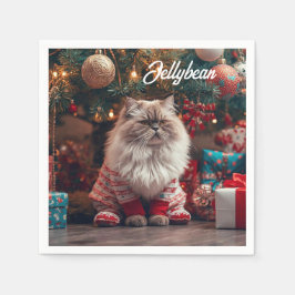 Leuke Exotische Korthaar Kat Kerstmis gepersonalis Servet