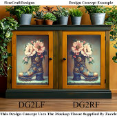 Leuke Extreme Steampunk Boot, Bloemen DG2LF Decoup Tissuepapier
