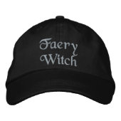 Leuke Faery Witch Enchanted Paarse Zwart Fairy Geborduurde Pet (Voorkant)