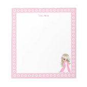 Leuke Fairy Prinses & Witte Bloemen op Eenvoudig Notitieblok (Voorkant)