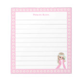 Leuke Fairy Prinses & Witte Bloemen op Lined Notitieblok (Voorkant)