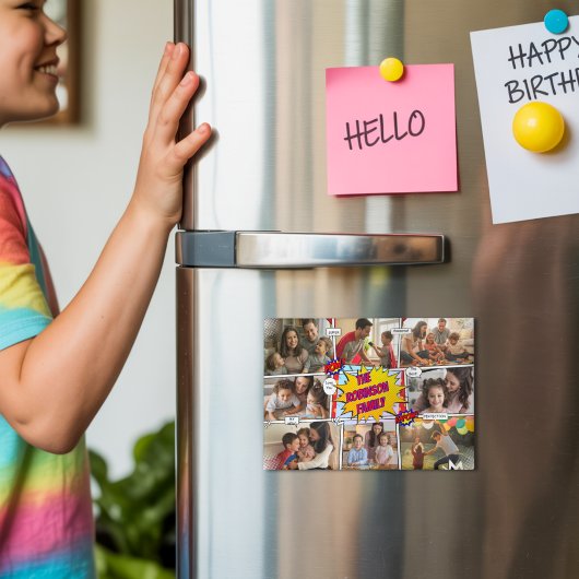 Leuke familie foto komische Creëer je eigen speels Magneet