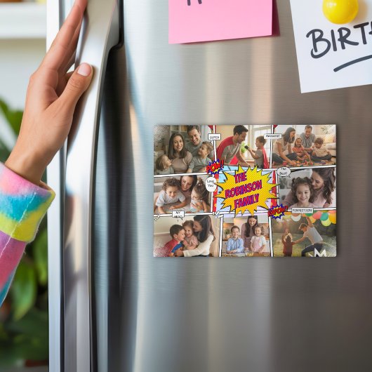 Leuke familie foto komische Creëer je eigen speels Magneet
