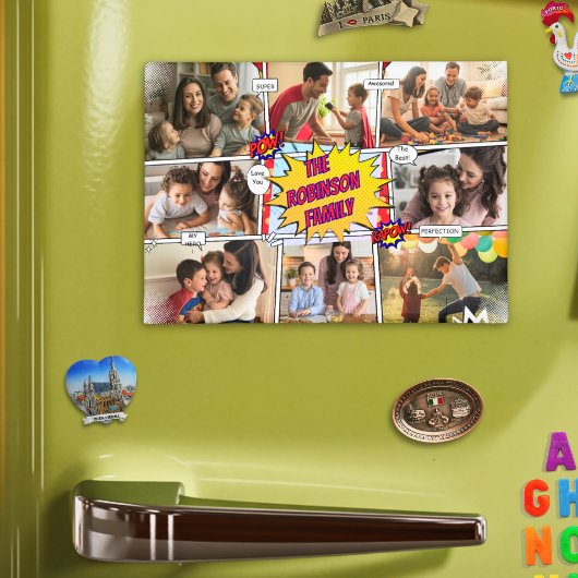 Leuke familie foto komische Creëer je eigen speels Magneet