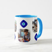 Leuke familie foto's, Diamond Blue Evil Eye artwor Mok (Voorkant rechts)