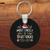 Leuke familie kerst pyjama meest waarschijnlijk om sleutelhanger (Voorkant)