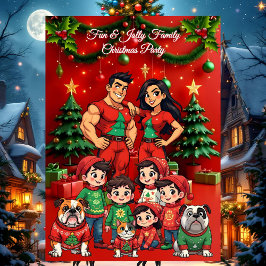 Leuke Familie Kerstfeest Lelijke Truien Huisdieren Kaart