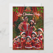 Leuke Familie Kerstvakantie Rood Groen Geschenken Kaart (Voorkant)