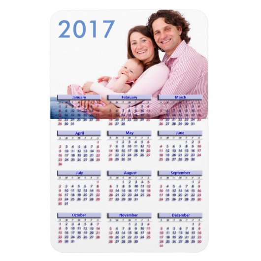 Leuke Familie Pic 2017 Mini Magnet Kalender Magneet (Verticaal)