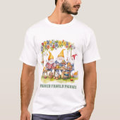 Leuke Familie picknick gnomen naam toevoegen T-shirt (Voorkant)