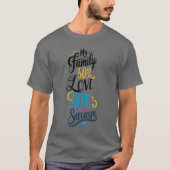 Leuke familie quote - "50% liefde, 50% sarcasme" t-shirt (Voorkant)
