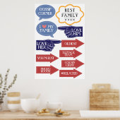 Leuke Familie Reünie Foto Booth Props Kit Poster (Keuken)