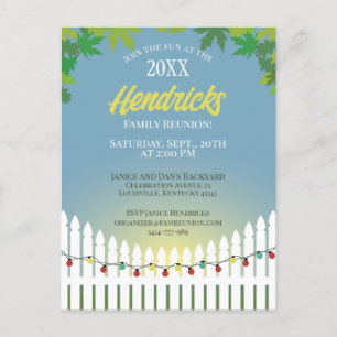 Leuke Familie Reünie piket hek versierd Briefkaart