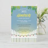 Leuke Familie Reünie piket hek versierd Kaart (Staand voorkant)