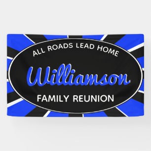 Leuke familie reünie verzamelen Blue Retro Spandoek
