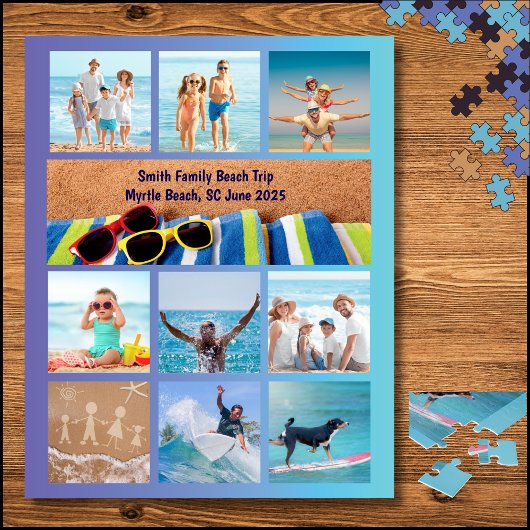Leuke familie strand vakantie foto puzzel
