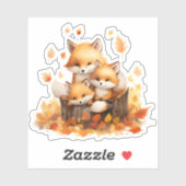 Leuke familie van vossen op maat gesneden vinyl St Sticker (Vel)