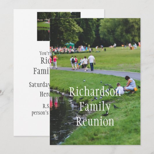 Leuke familiereünie aangepaste familiefoto kaart (Voorkant / Achterkant)