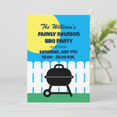 Leuke familiereünie BBQ feestuitnodiging sjabloon Kaart (Staand voorkant)