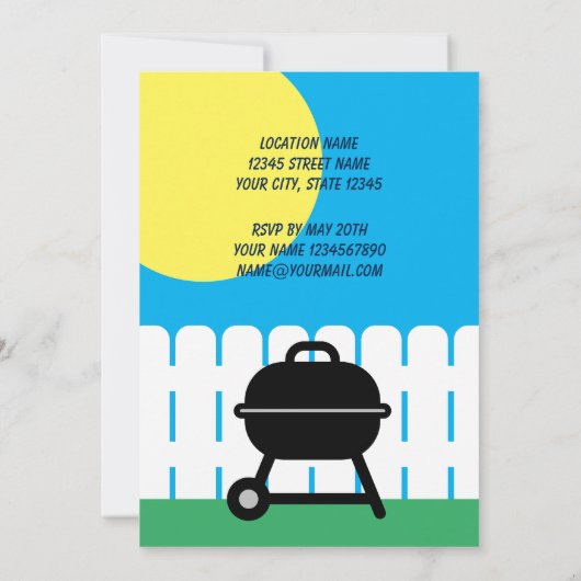 Leuke familiereünie BBQ feestuitnodiging sjabloon Kaart (Achterkant)