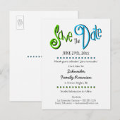 Leuke familiereünie of feest Save the Date Aankondigingskaart (Voorkant / Achterkant)