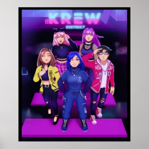 Leuke Fanart Funneh en de Krew Kids Cartoon Distr Poster