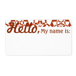 Leuke Fancy Party Naam Tags - Brick GeoFlowers Etiket