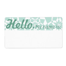 Leuke Fancy Party Naam Tags - Celadon GeoFlowers