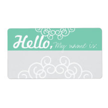 Leuke Fancy Party Naam Tags - Seafoam & Grey