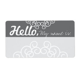 Leuke Fancy Party Name Tags - 2 tone grijs Etiket