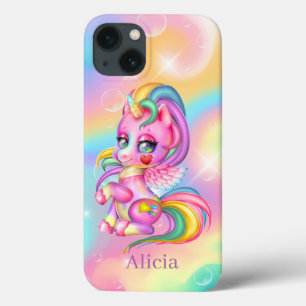 leuke fantasie unicorn voegt naam toe Case-Mate iPhone case