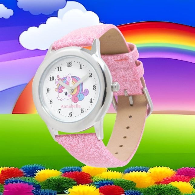 leuke fantasie unicorn voegt naam toe horloge (Creator heeft geüpload)
