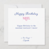 LEUKE FANTASIE ZEEMEERMIN THEMA KIDS VERJAARDAGSTA KAART (Achterkant)