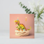 LEUKE FANTASY DINOSAUR VERJAARDAGSTAART KAART (Staand voorkant)