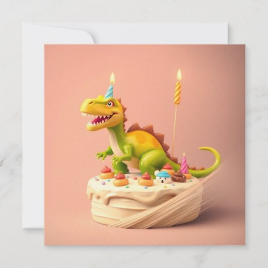 LEUKE FANTASY DINOSAUR VERJAARDAGSTAART KAART (Voorkant)