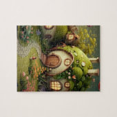 Leuke Fantasy Fairy Huizen Achtergrond Legpuzzel (Horizontaal)