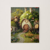 Leuke Fantasy Fairy Huizen Achtergrond Legpuzzel (Verticaal)
