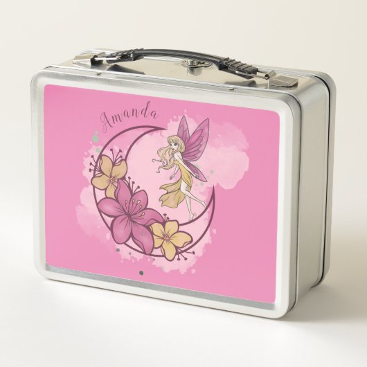 Leuke Fantasy Fairy op de maan, aangepaste naam (Achterkant)